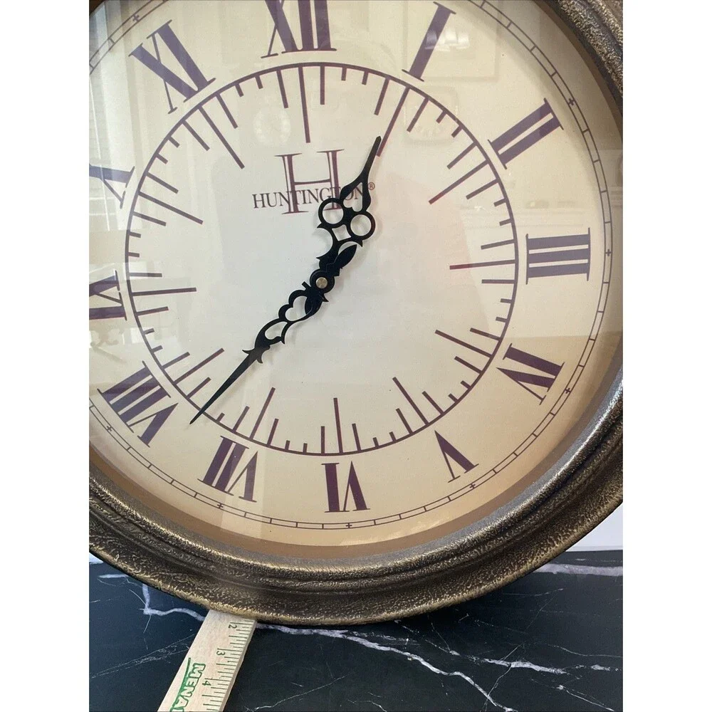 20” Wooden Deep Glass Wall Clock - Antique Style Brown Finish Wall Clock